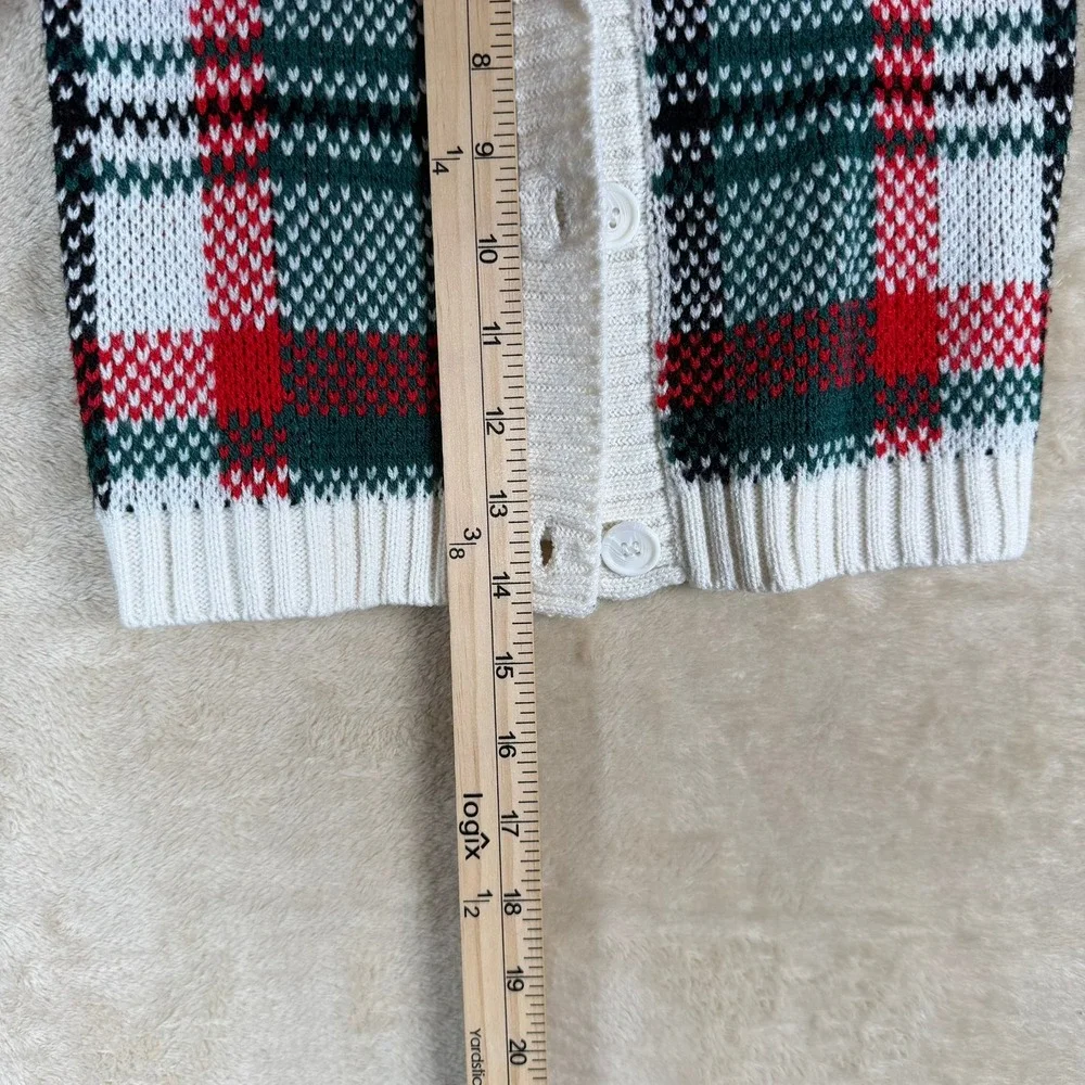 Disney Minnie Mouse Toddler Girls 2T Plaid Button Front Holiday Cardigan Sweater